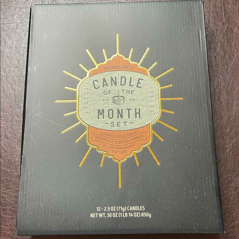 New Trader Joe's Candle of the Month Set - 12 scents in mini tins #candle